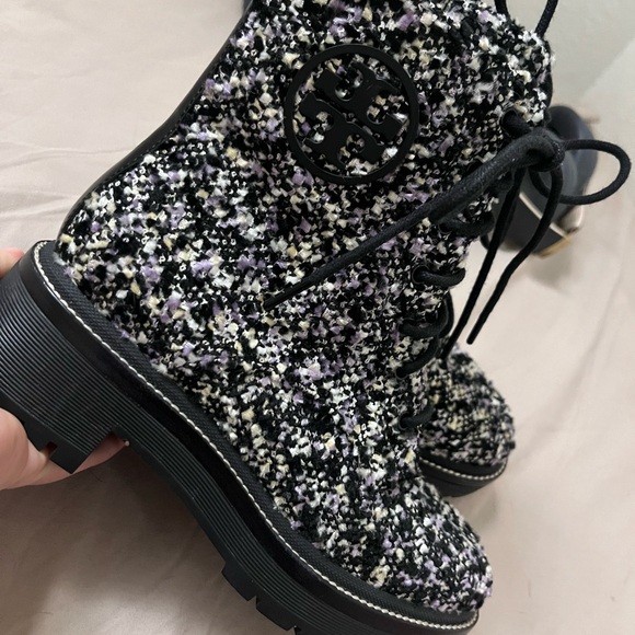 Tory Burch Shoes - Tory Burch Black and White Tweed Ankle Boots